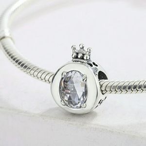 COPY - Clear Sparkling Crown O Charm (Silver)